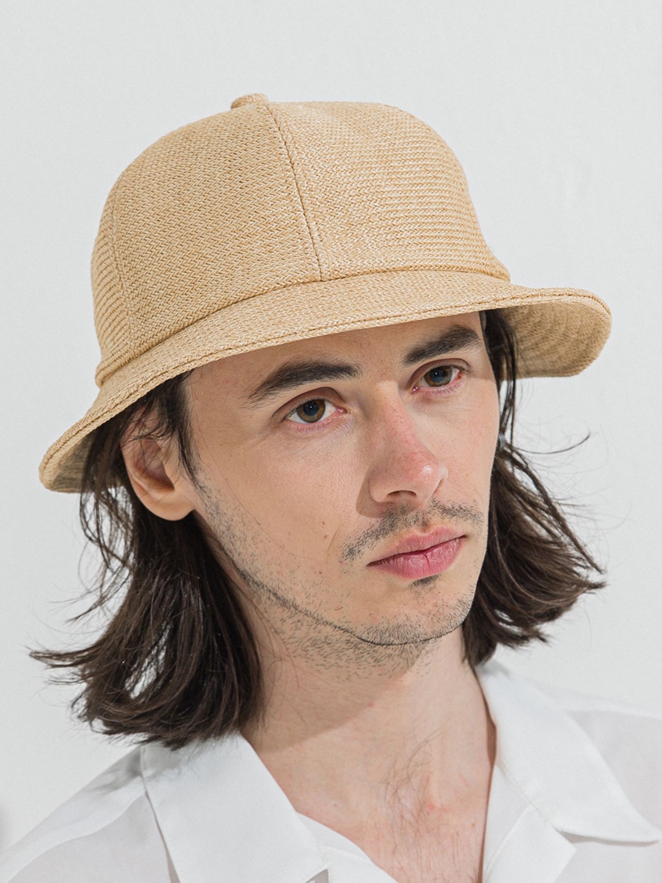 【予約品 】STRAW MESH BELL HAT / ストローメッシュベルハット / ベージュ
