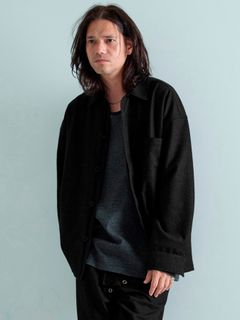 【予約品 】Woolnapp shirts / ウールシャツ / ブラック