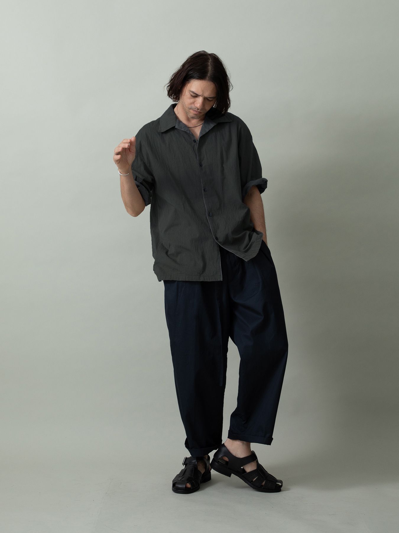 【予約品 2月1日(日) 締切】FLIPSHIRTS / オープンカラーシャツ / チャコール