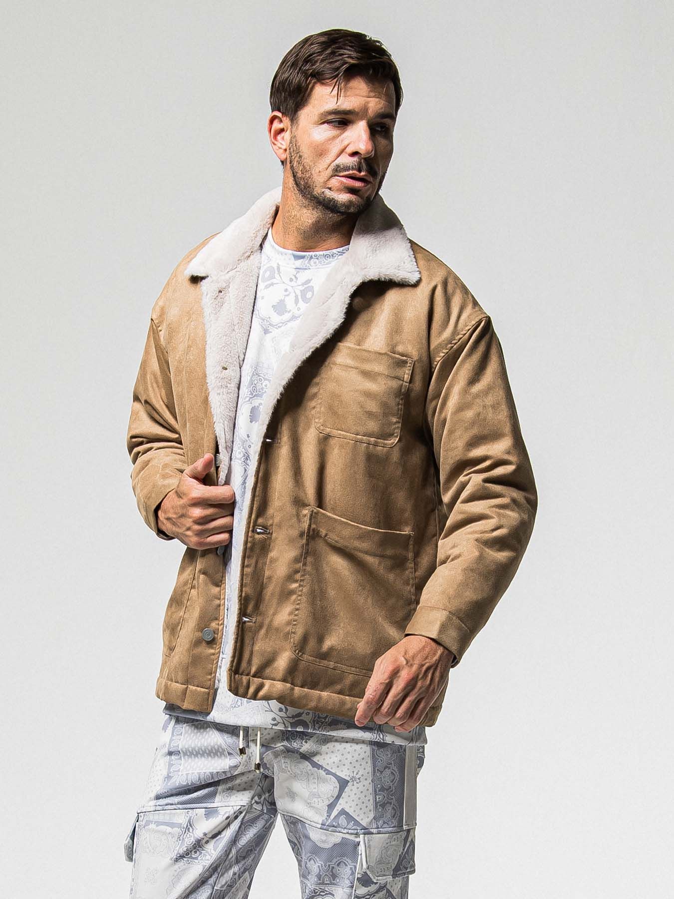 【予約品 】SUEDE FUR CAVER ALL / スウェードファーカバーオール / ブラウン