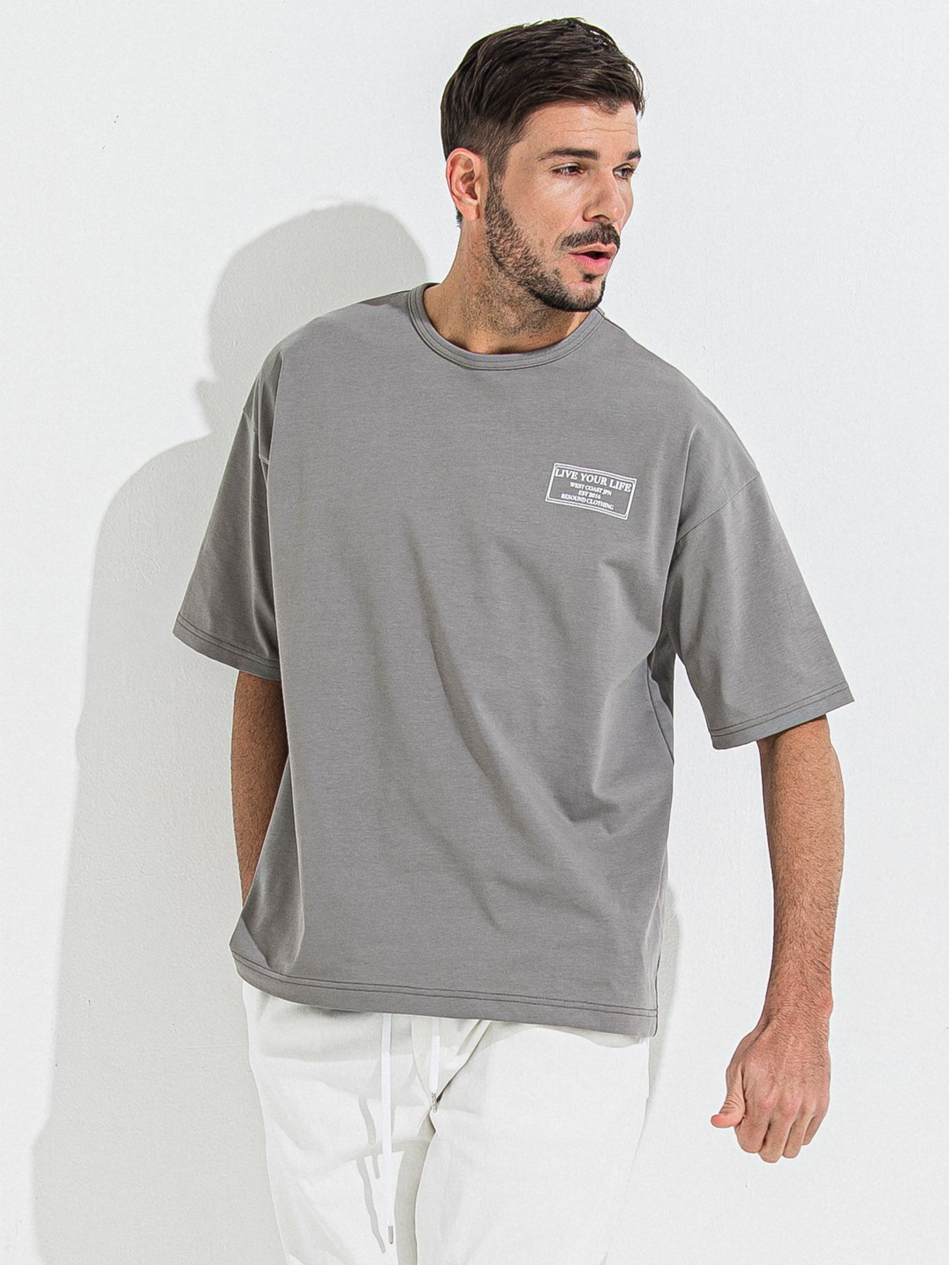 【予約品 】CREW OVER TEE /  クルーオーバーサイズTシャツ / グレー