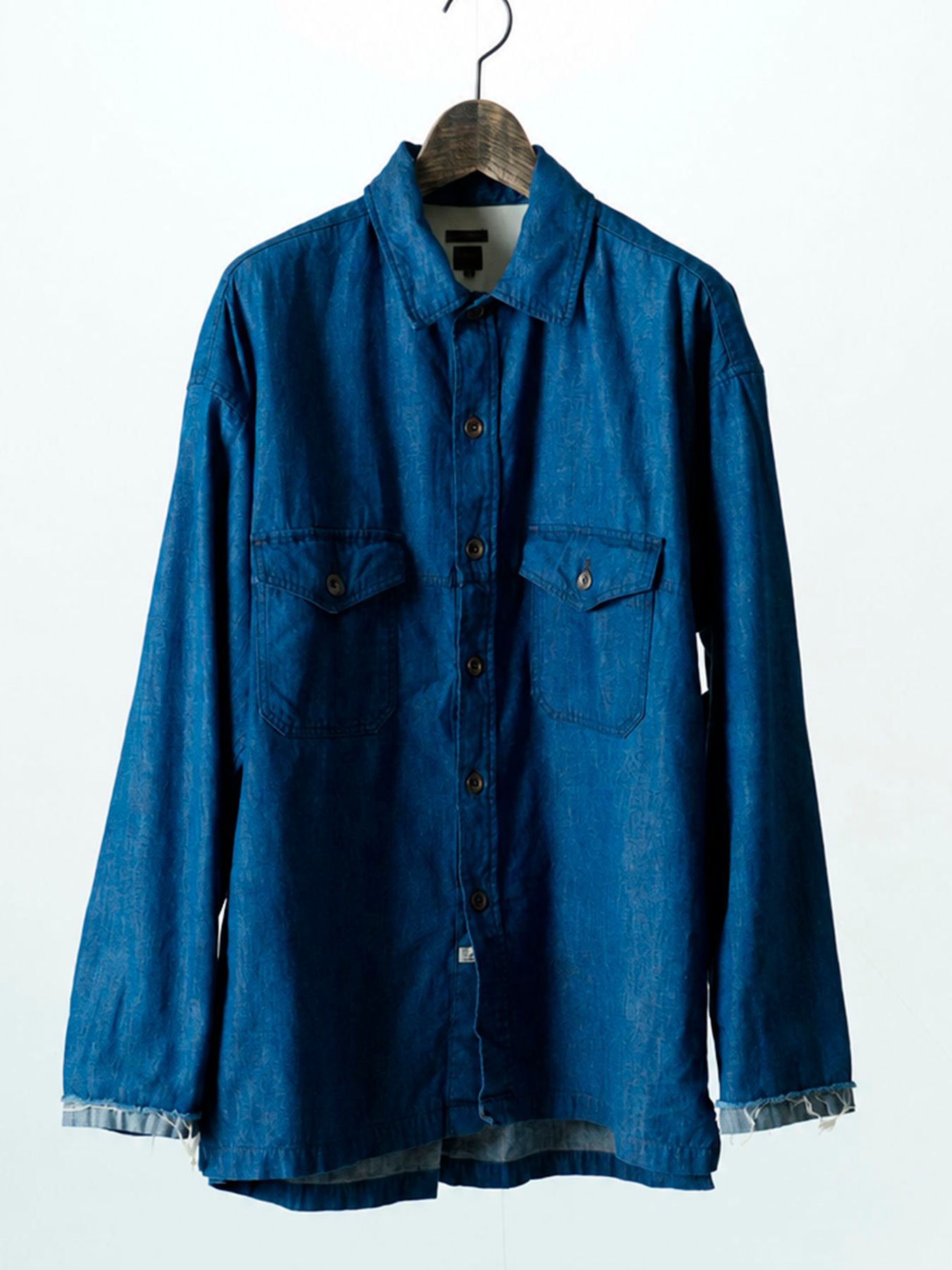 【予約品 11月9日(月) 締切】MILITARYSHIRT Denim / デニムミリタリーシャツ / インディゴ×ネイビーステッチ