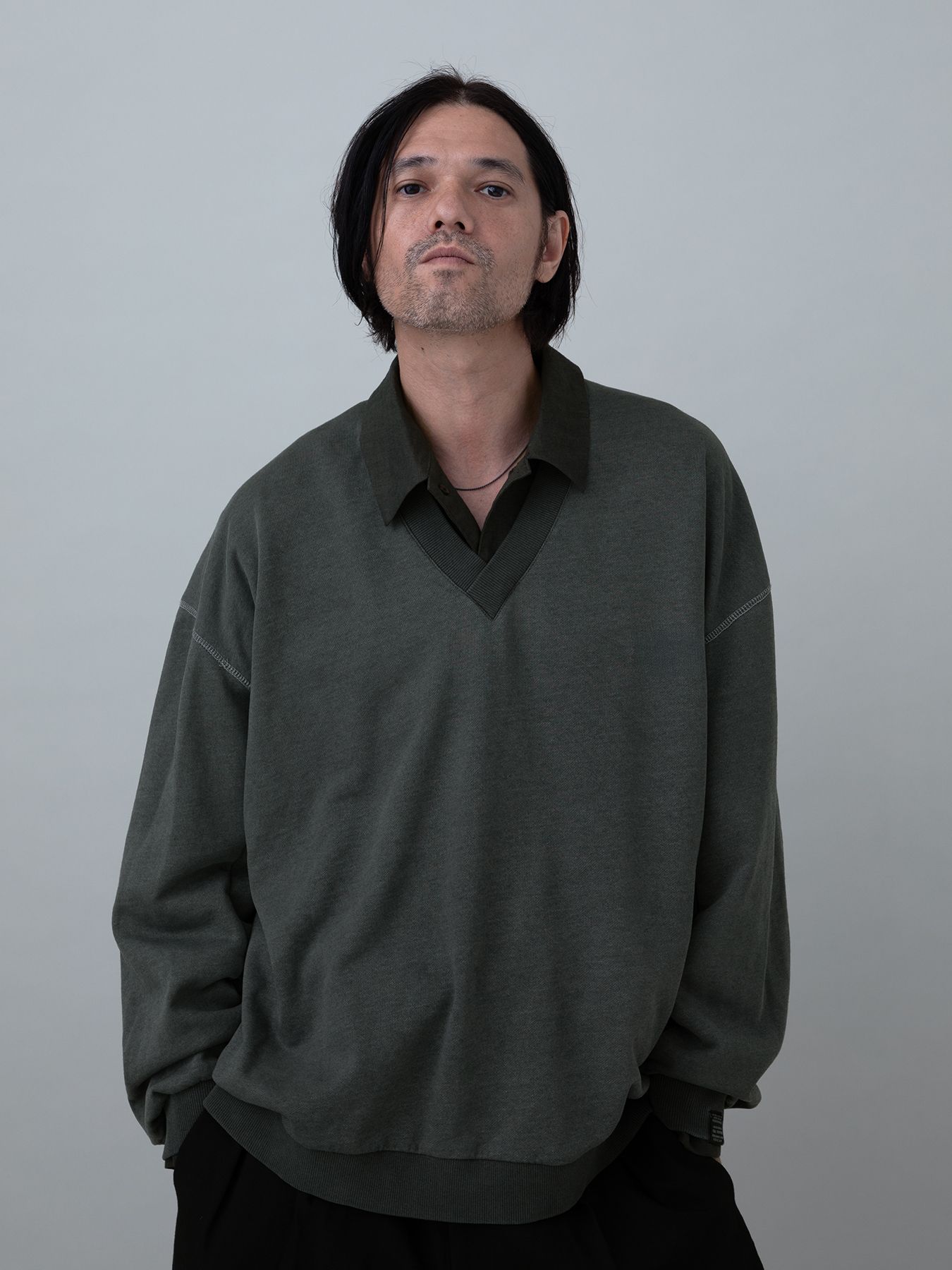 【予約品 10月26日(日) 締切】3DSWEAT / Vネックスウェット / GRAY