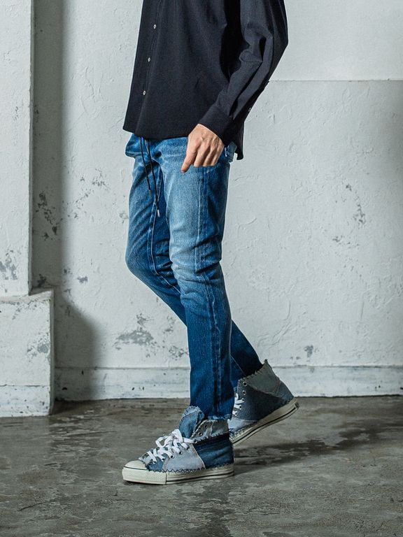 《予約11月17日19時締め》 MICK DENIM JERSEY / ジャージパンツ / インディゴUSED