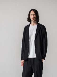 【予約品 11月16日(日) 締切】GARY LOOSE JACKET / ルーズフィット ジャージ テーラードジャケット / ブラック