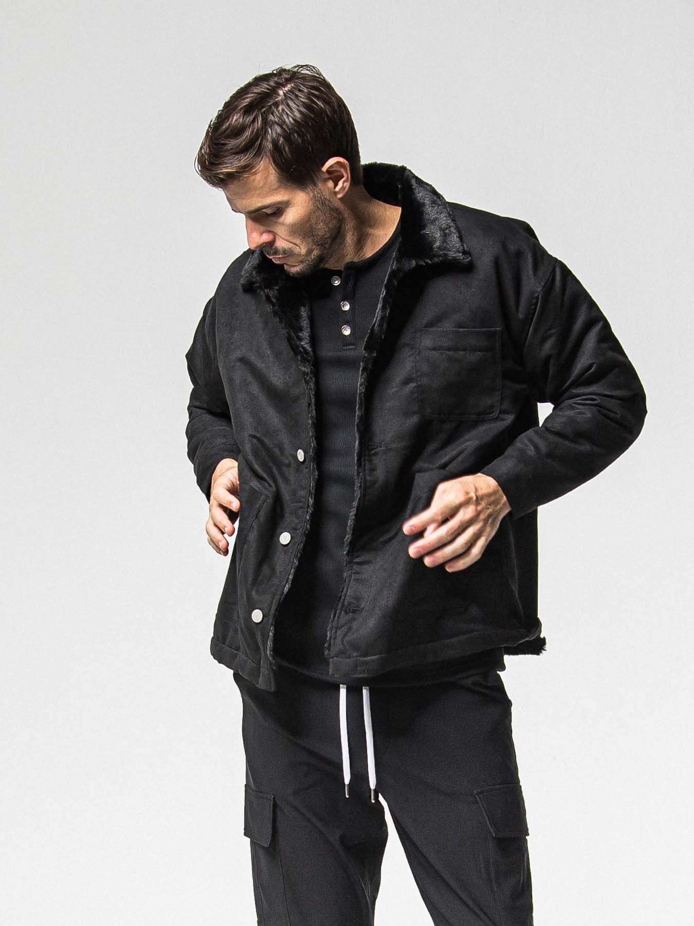 【予約品 】SUEDE FUR CAVER ALL / スウェードファーカバーオール / ブラック