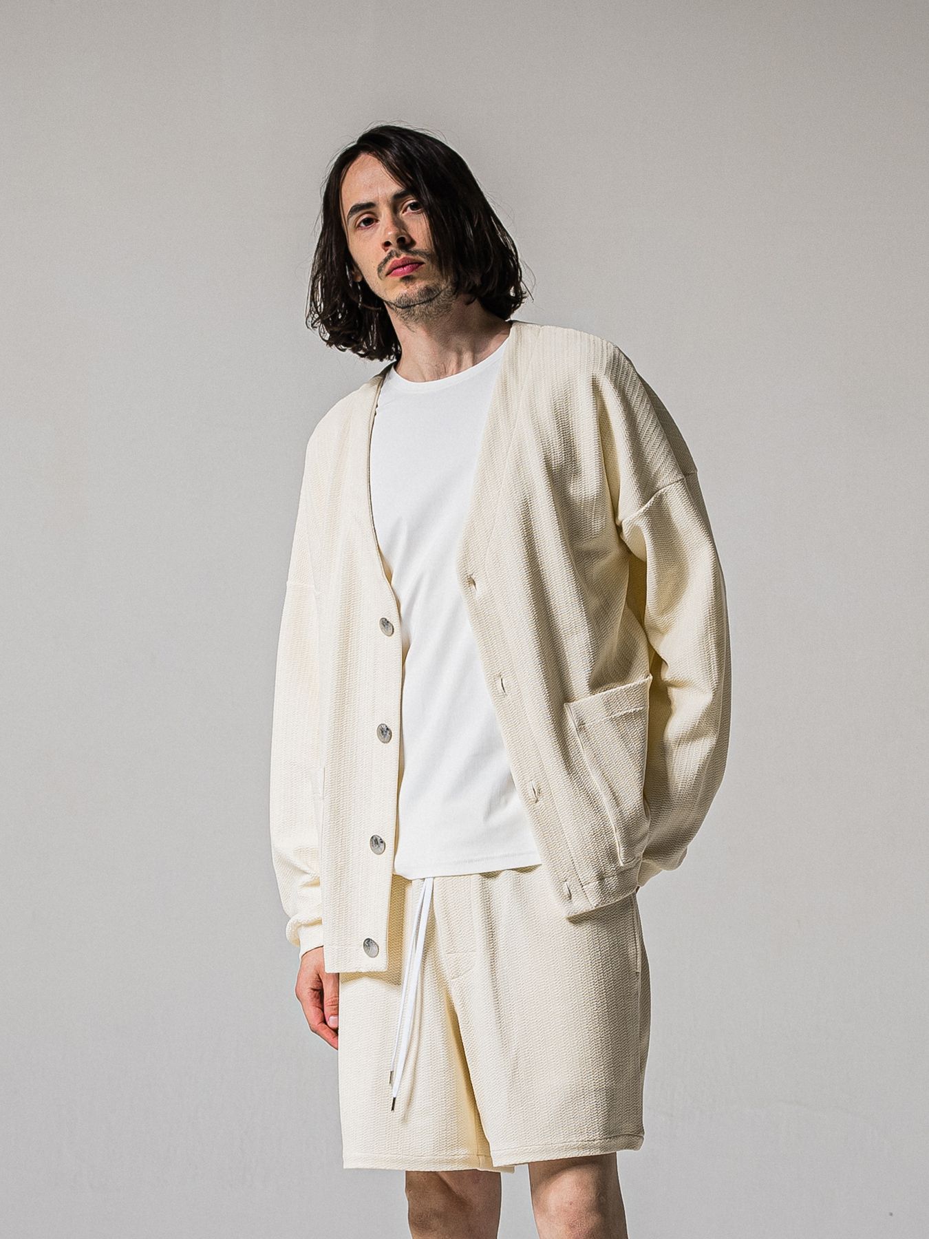 【予約品 11月16日(日) 締切】BLISTER KNIT C/D / ブリスターニットカーディガン  / オフ