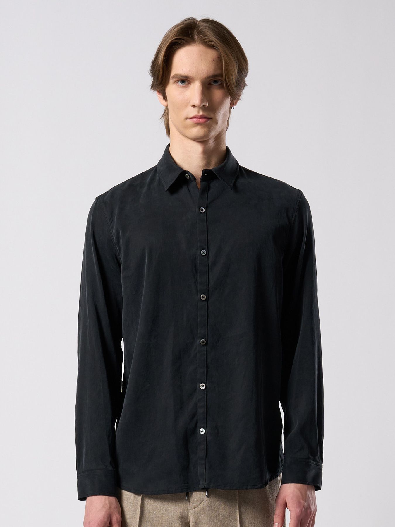 【予約品 4月19日(日) 18時締切】cupuro fibril dress shirt / キュプラフィブリル ドレスシャツ / フェードブラック