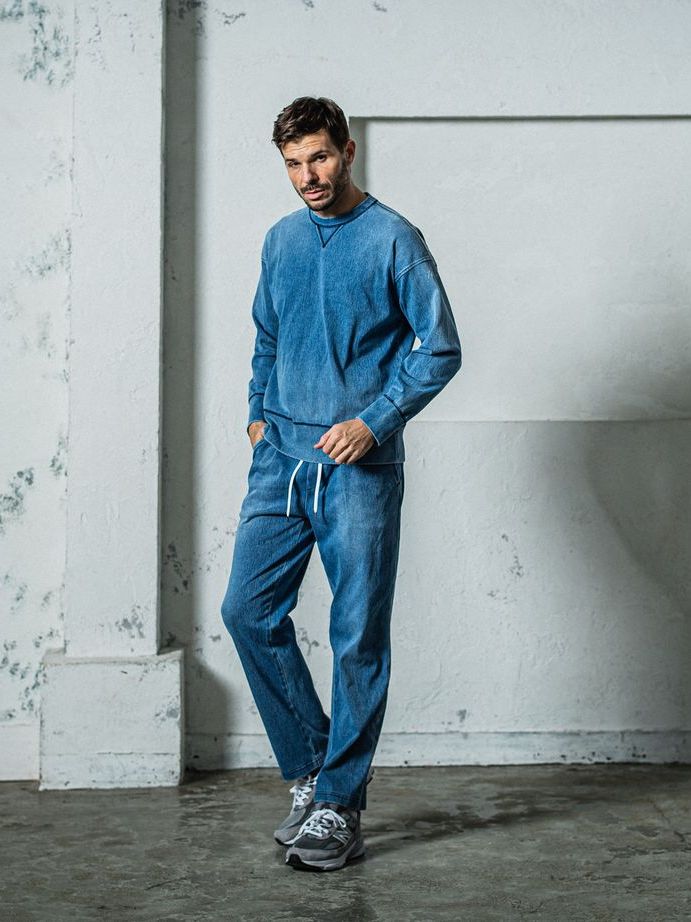 《予約11月17日19時締め》  DENIM JERSEY loose trainer / トレーナー / ライトインディゴ