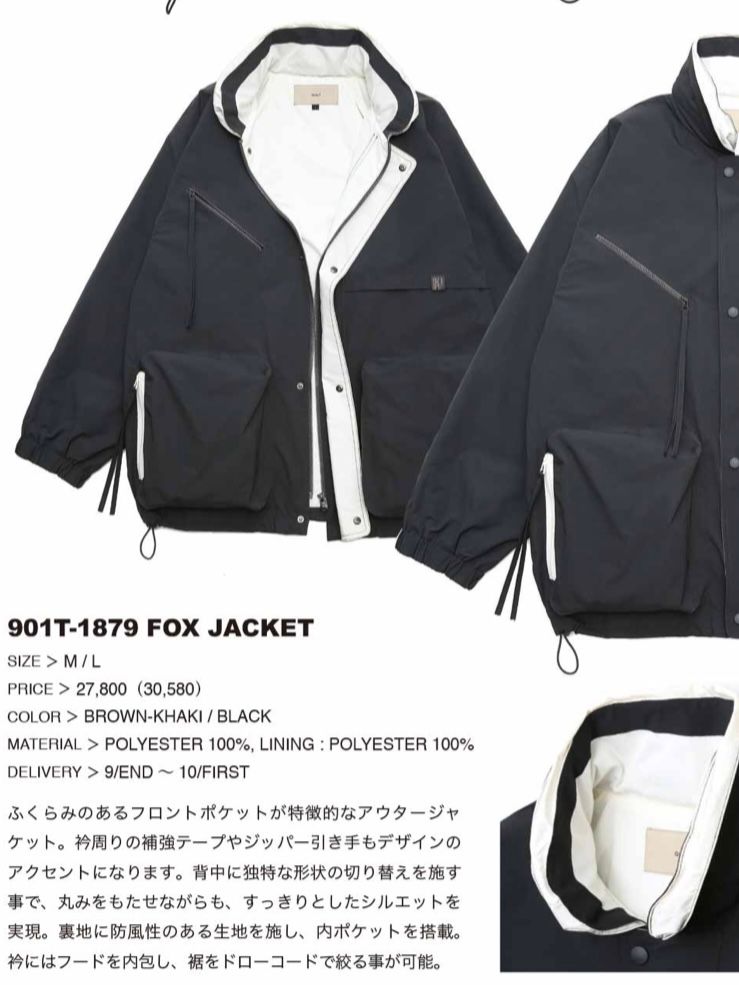 FOX JACKET / BLACKブラック / QUOLT クオルト