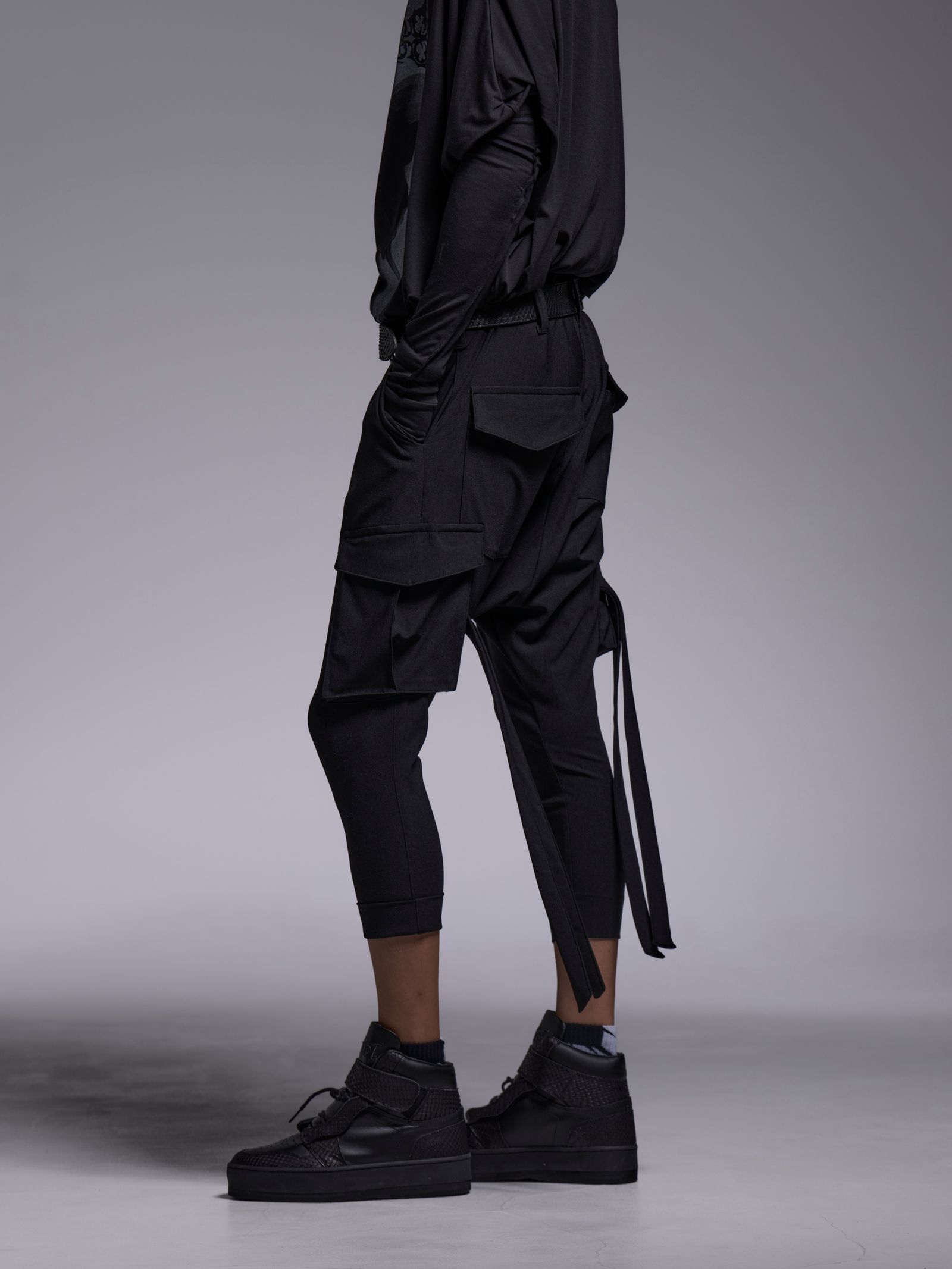 【予約品 1月4日(日) 締切】3/4 Sarrouel Pants / 七部丈 サルエルパンツ / ブラック