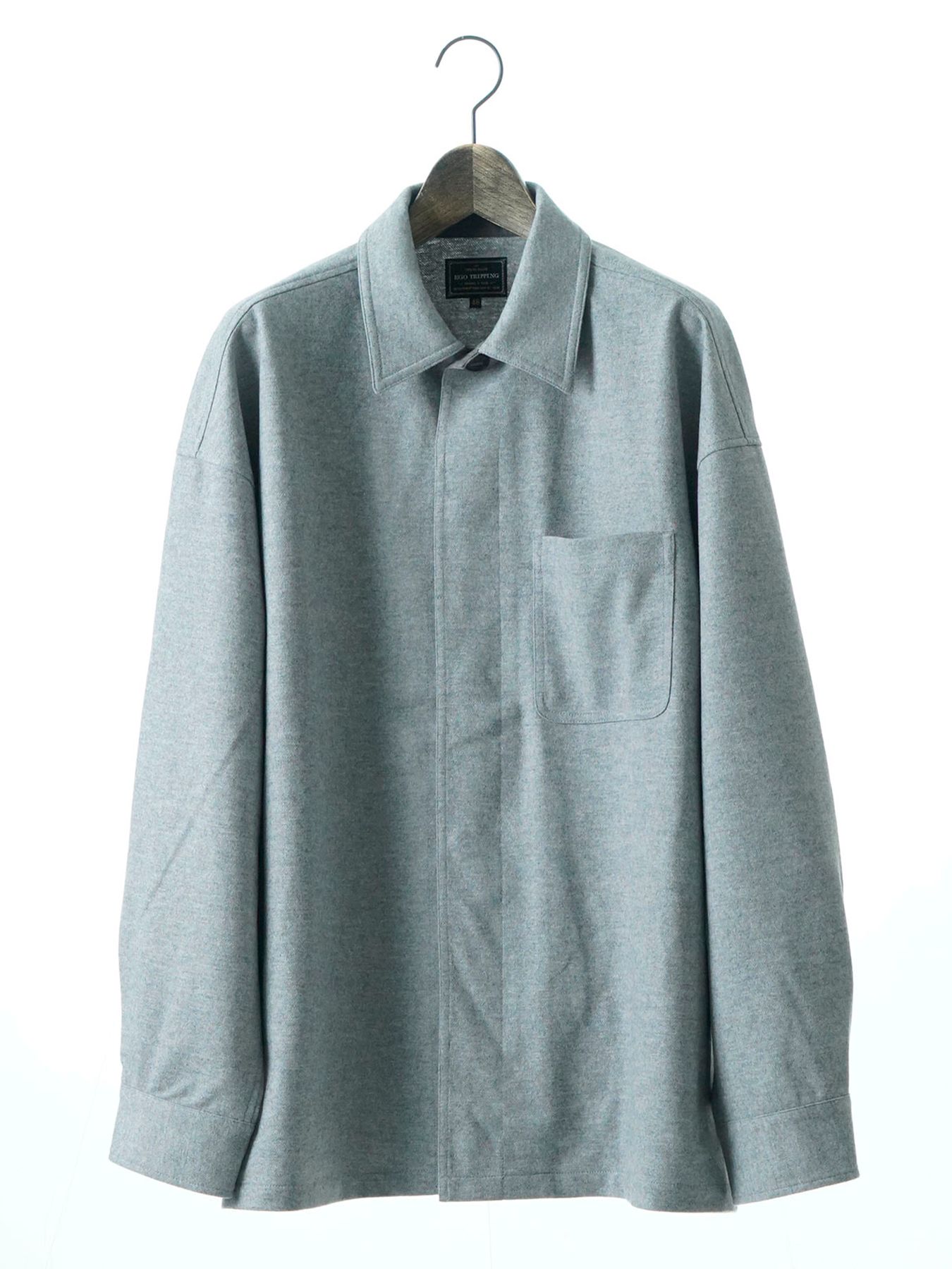 【予約品 】Woolnapp shirts / ウールシャツ / 杢グレー