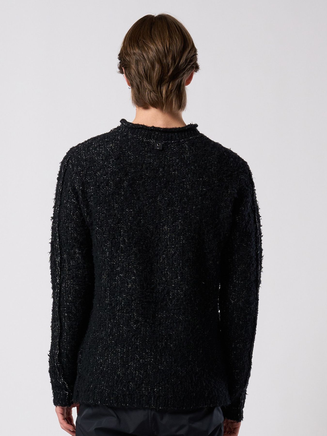 【予約品 4月19日(日) 18時締切】fancy yarn crew-neck knit / クルーネックニット / ブラック