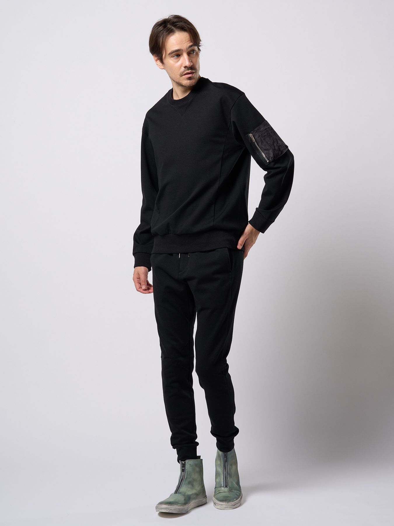 【予約品 9月23日(火) 締切】basic rib sweat pants / ベーシック リブスウェットパンツ / ブラック
