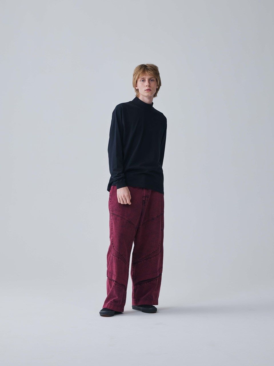 COMBED YARN HI NECK CS  / ハイネックTシャツ / ブラック 【Iroquois.イロコイ】