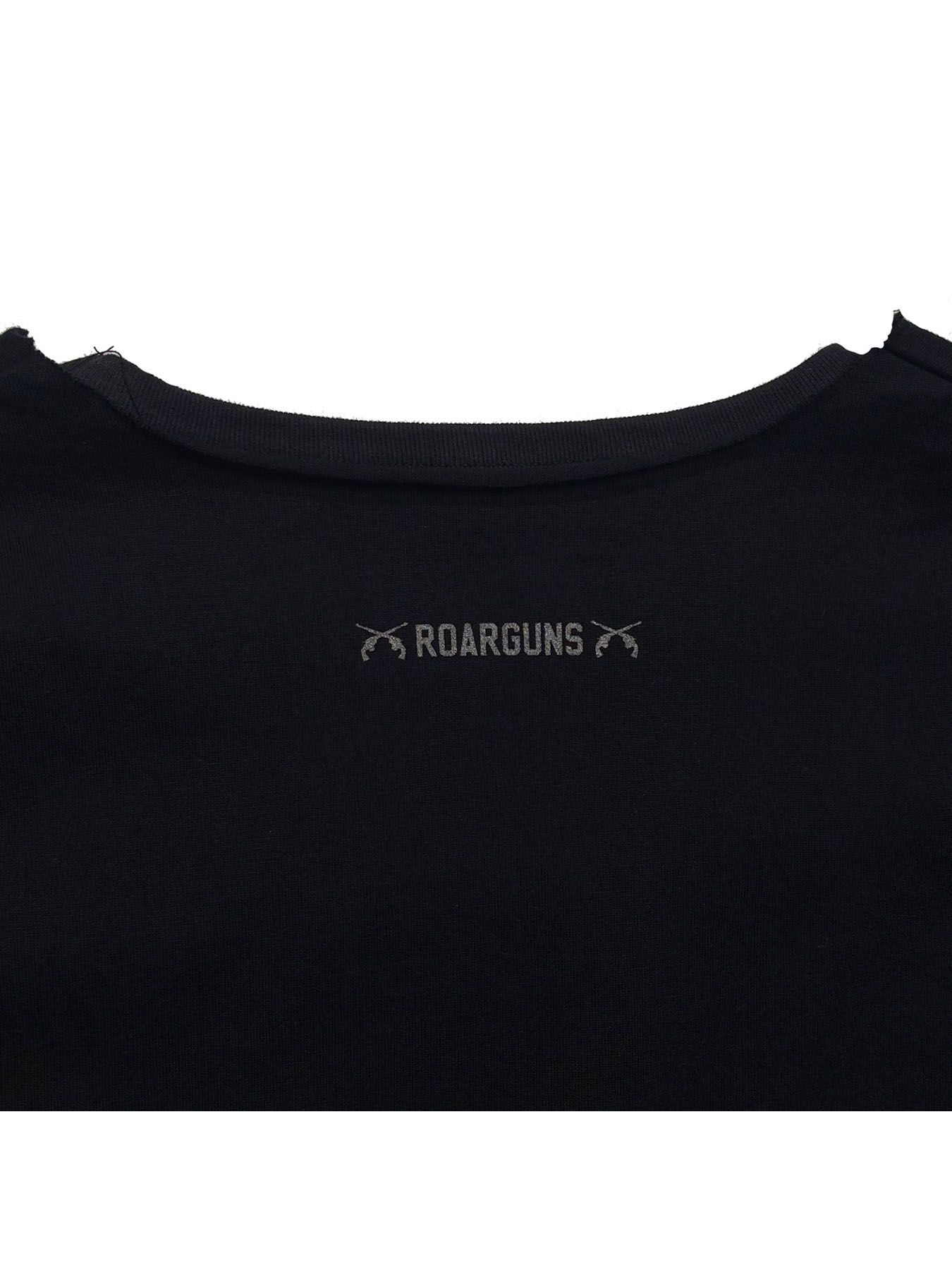 【予約品 3月9日(月) 18:00 締切】ROARGUNS W FACE T / ロゴプリント Wフェイス ロンT / ブラック×グレー