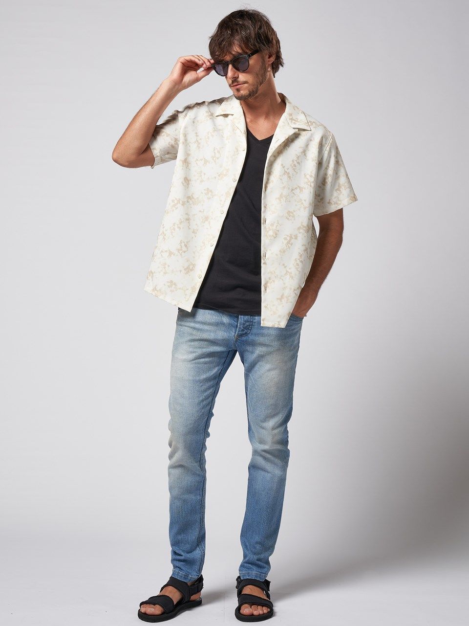 《予約品》 patterned s/s shirt / ハワイアンシャツ / ライトイエロー