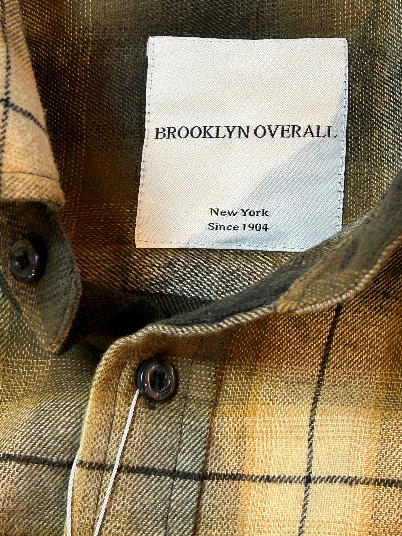 USAコットンオンブレチャックシャツ ブラウン【BROOKLYN OVERAL】