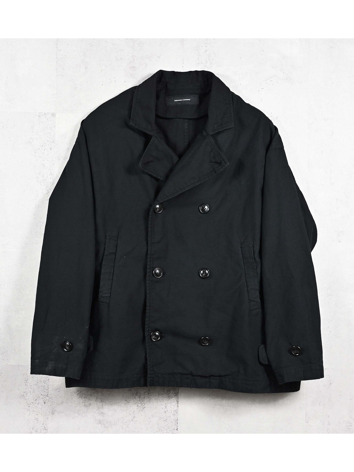 【予約品 11月16日(日) 締切】MV OVER PCOAT / オーバーサイズ ピーコートジャケット / ブラック