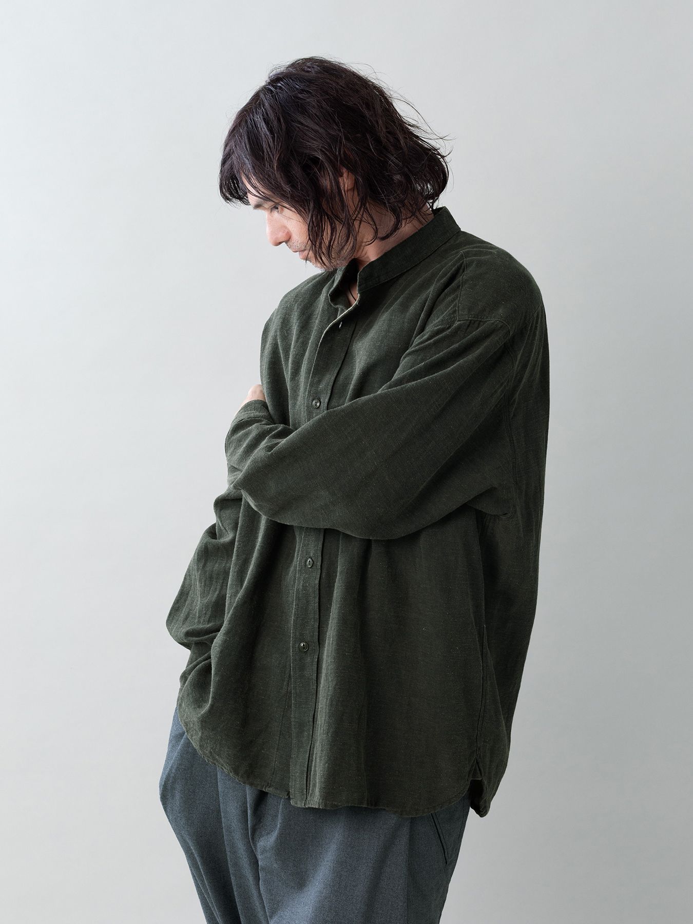 【予約品 5月6日(水) 締切】GRAZE-SHIRTS / オフィサーシャツ / カーキ