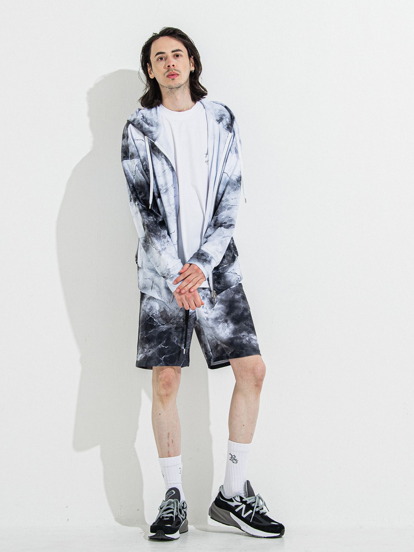 【予約品 】RASH SHORTS / ラッシュガード ショーツ / マーブルブラック