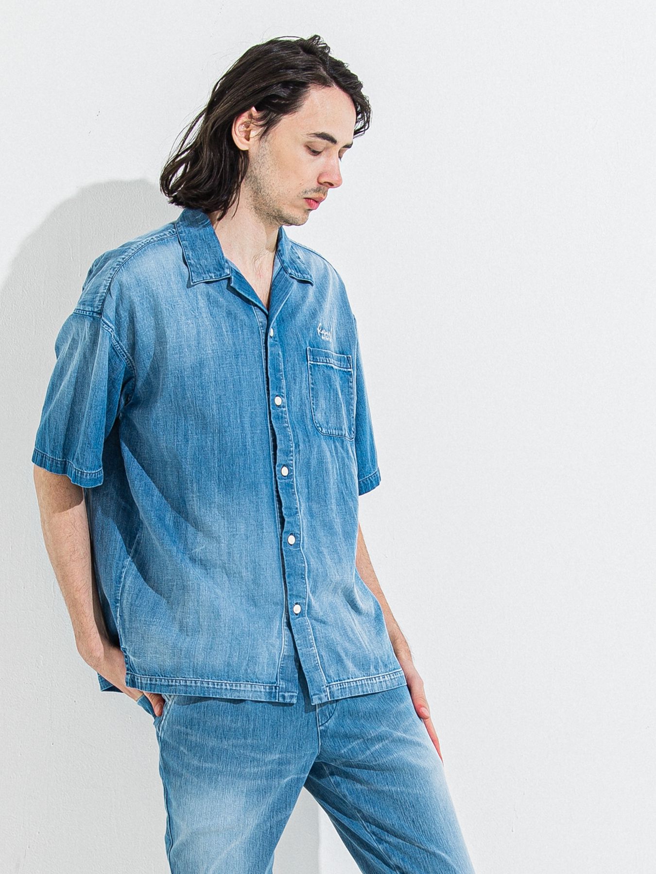 【予約品】ZACK HALF DENIM SHIRT / ザックハーフスリーブスリーブデニムシャツ / ライトインディゴ