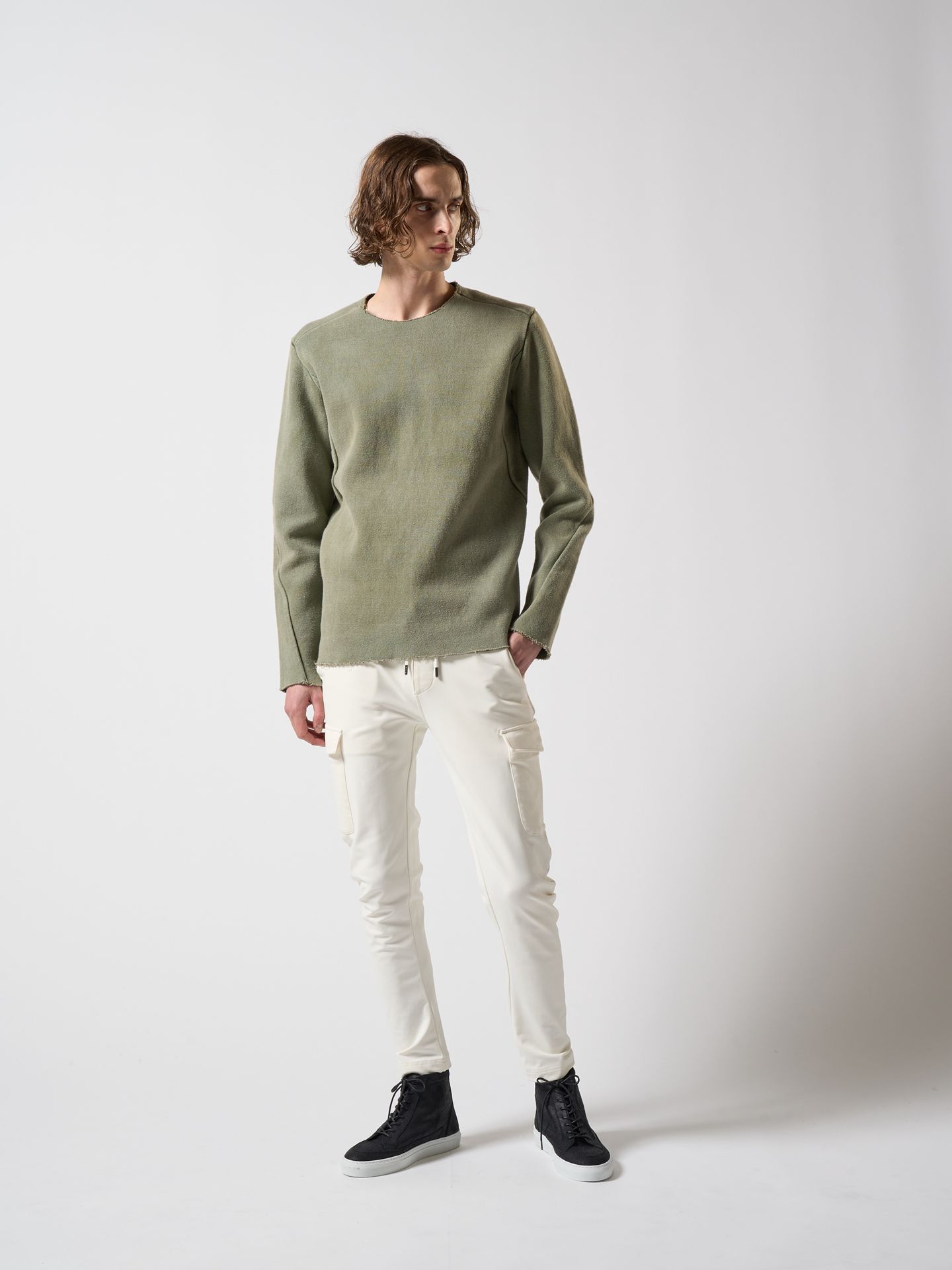 【予約品】 double face hard sweat / スウェット / ダスティオリーブ