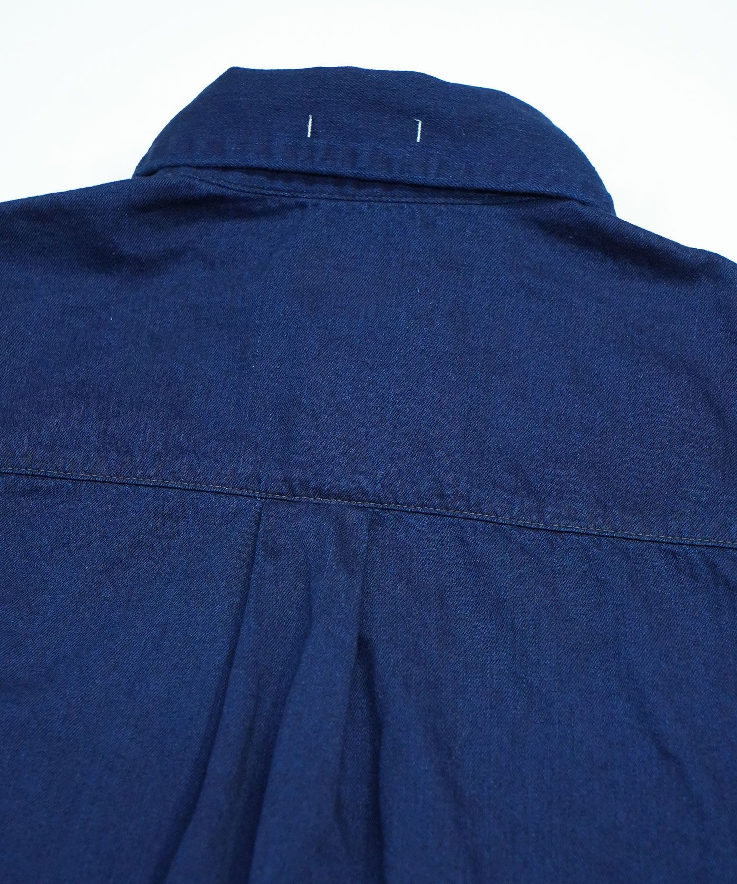 【予約品10月20日(日）締め】 SOSIR used / シャツ / ダークインディゴユーズド×アイボリーホワイトステッチ×ネイビー