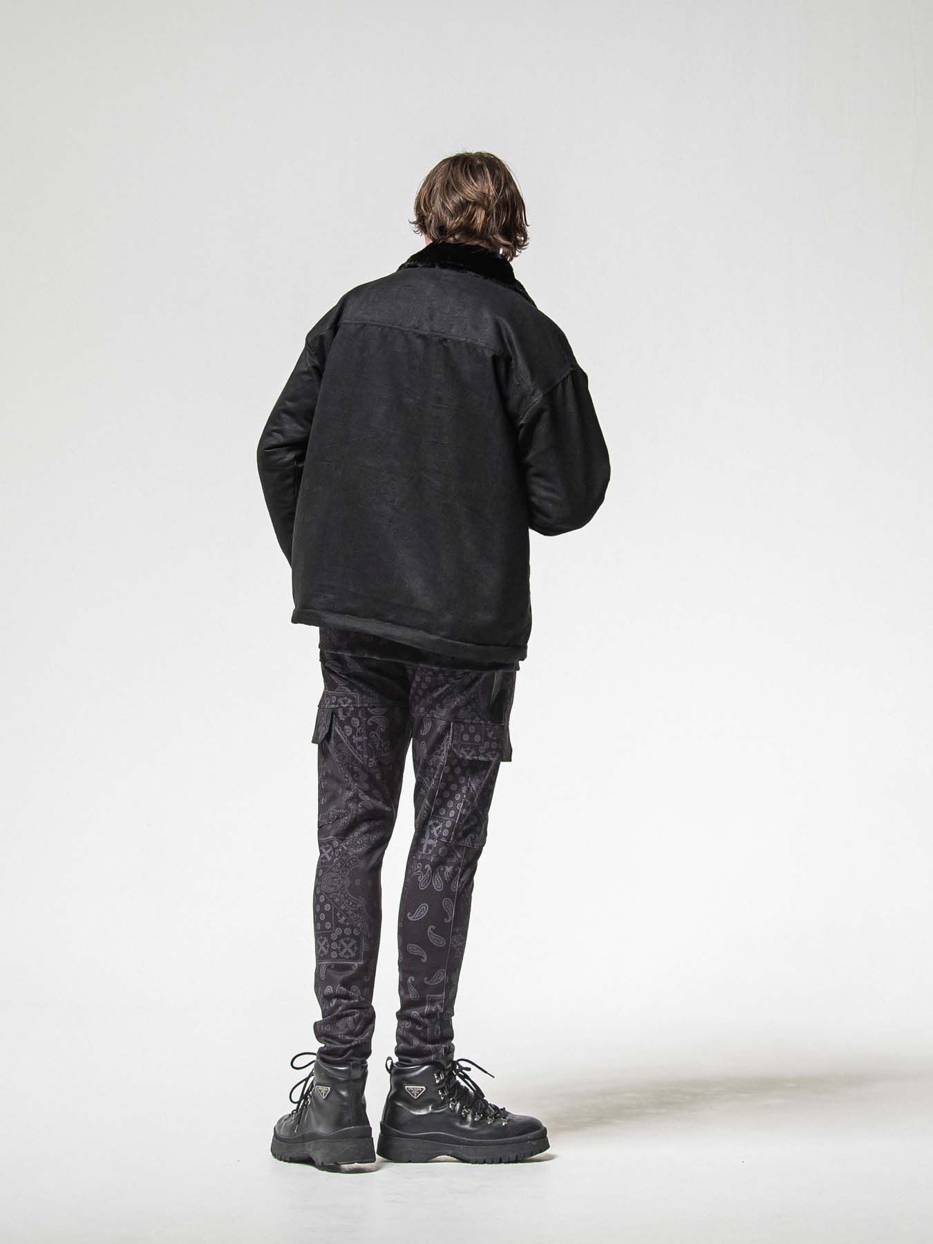 【予約品 】SUEDE FUR CAVER ALL / スウェードファーカバーオール / ブラック