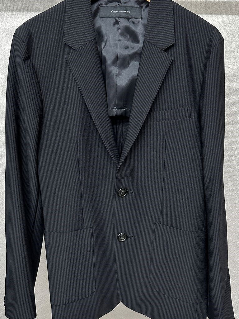 《予約品》 GARY JACKET / シアサッカー 2Bテーラードジャケット / ブラック