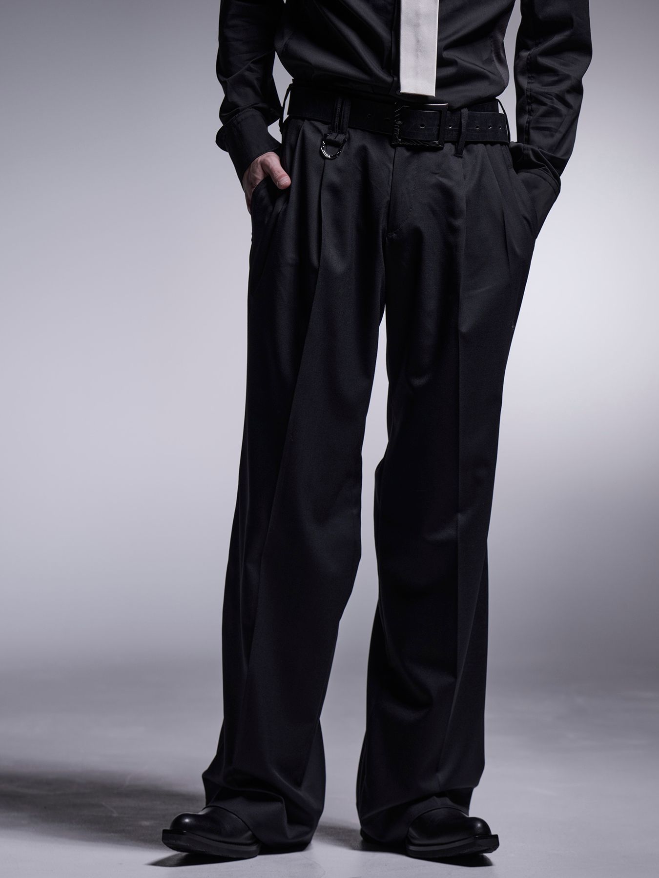 【予約品 7月13日(日) 締切】Wide Slacks / ワイドスラックス / ブラック