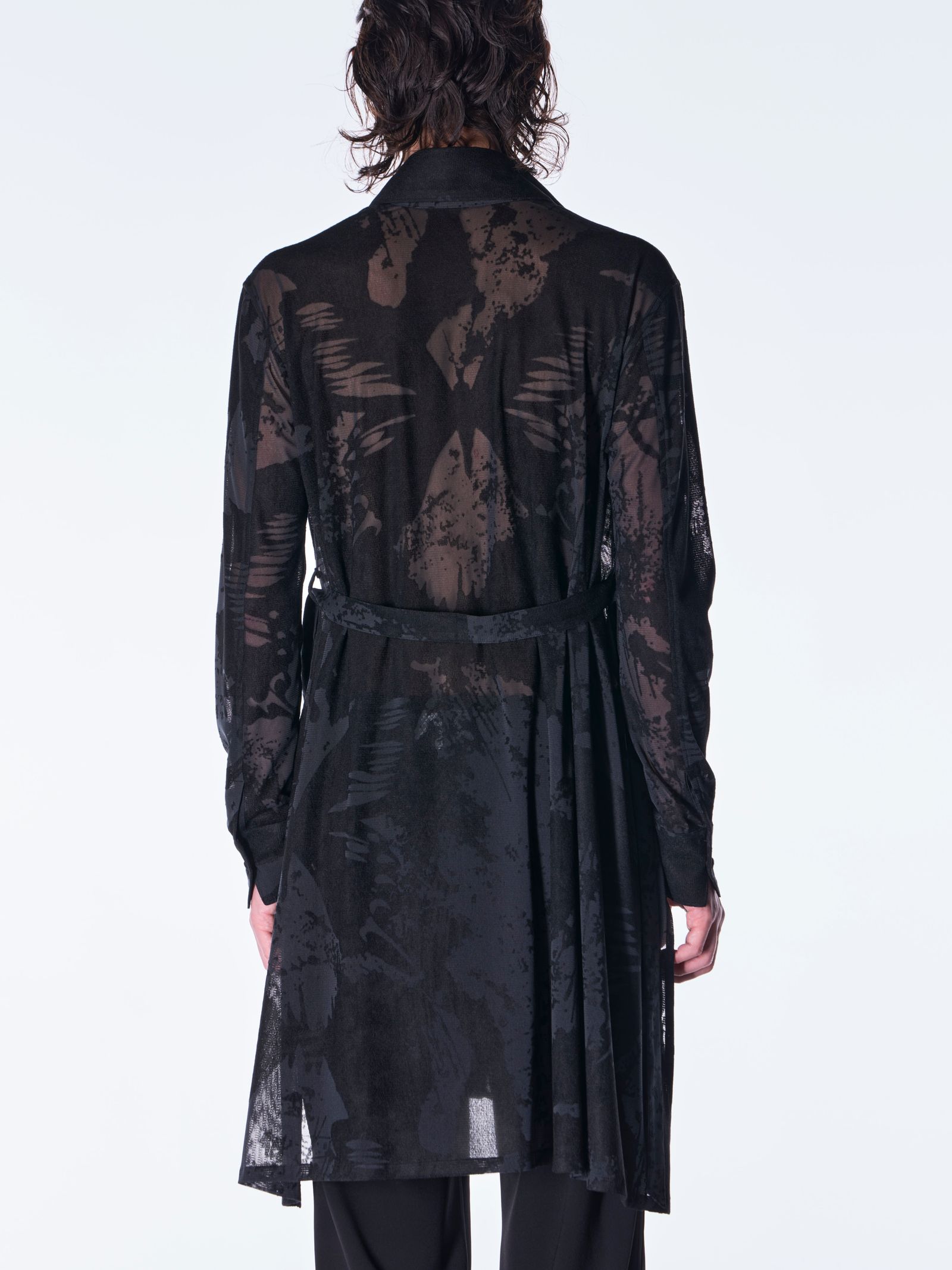 【予約品 6月29日(月) 締切】Opal Mesh Flare Shirt / オパールメッシュ フレアシャツ / ブラック