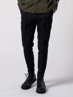 【予約品 4月19日(日) 18時締切】comfort pin-tuck slim slacks / コンフォート ピンタック スリムスラックス / ブラック