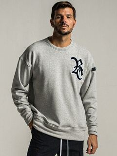 《予約9月1日18時締め》 RC chenille velours fleece drop trainer  / ルーズトレーナー / グレー