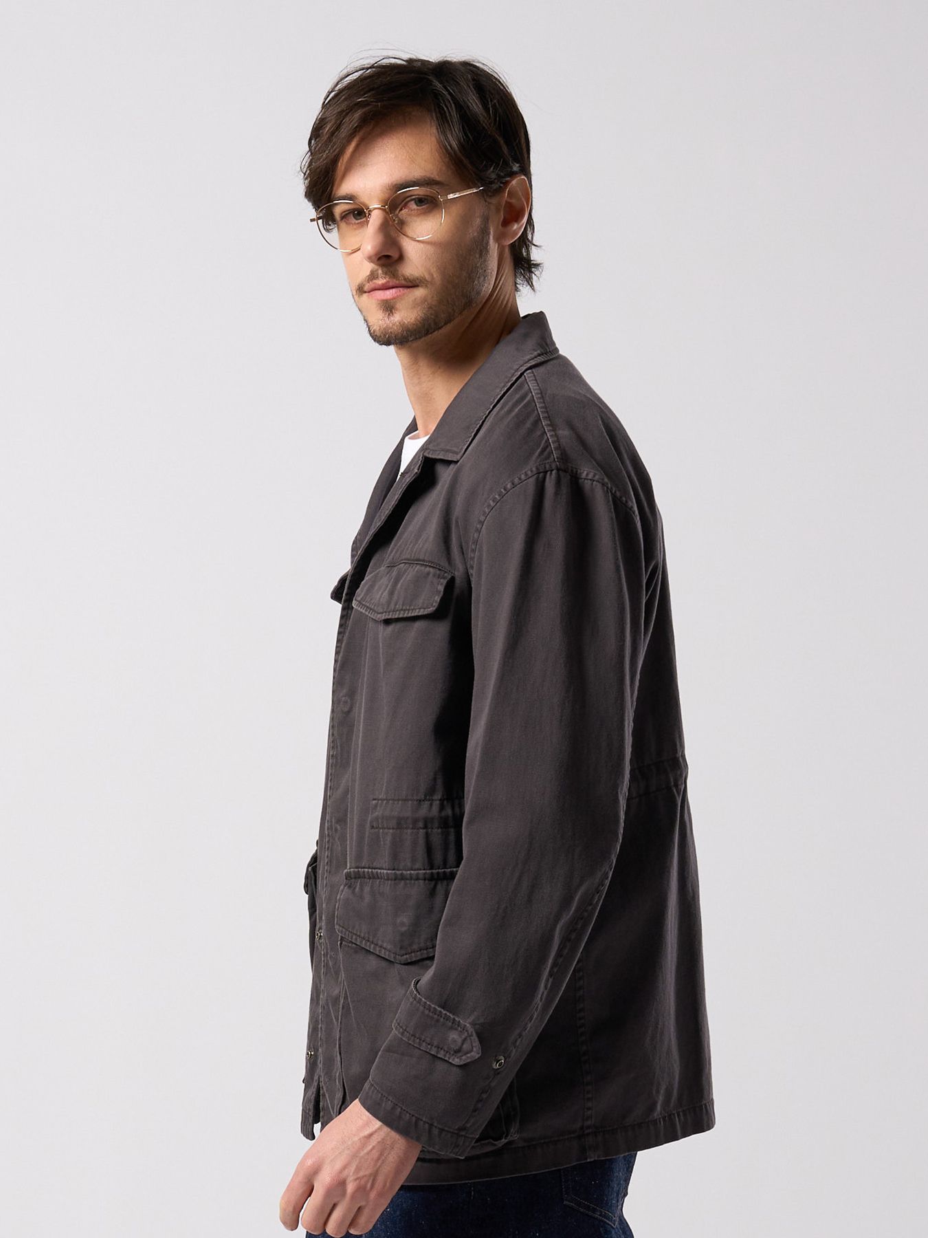 【予約品 4月19日(日) 18時締切】sulfur dyed M47 shirt / 硫化染め M47シャツ / フェードチャコール