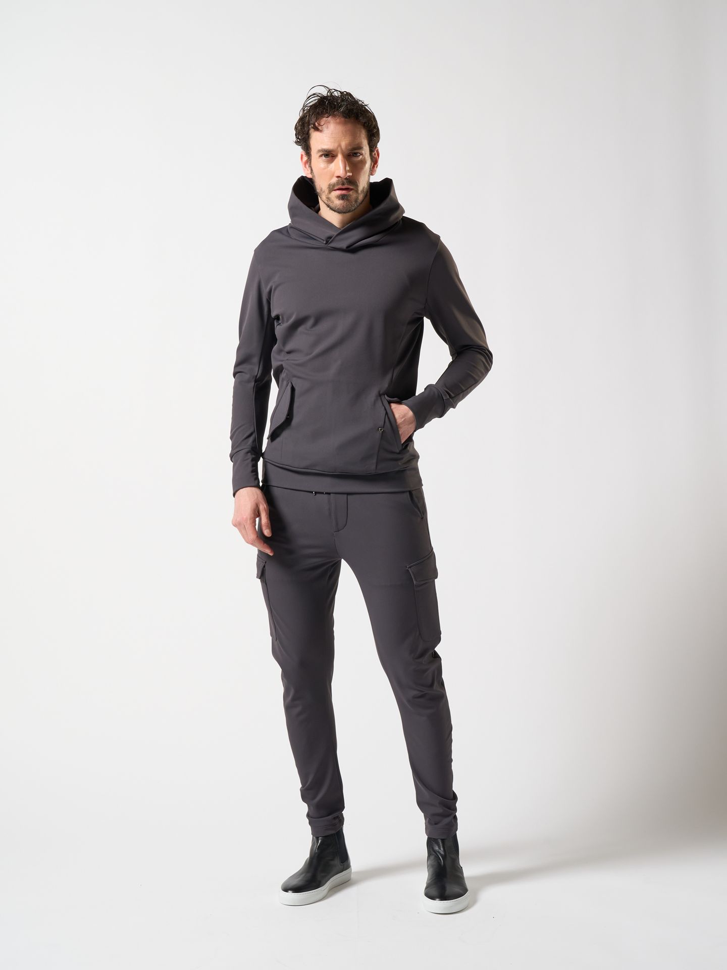 【予約品】 3D banana slim cargo / スリムカーゴパンツ / ダークグレー