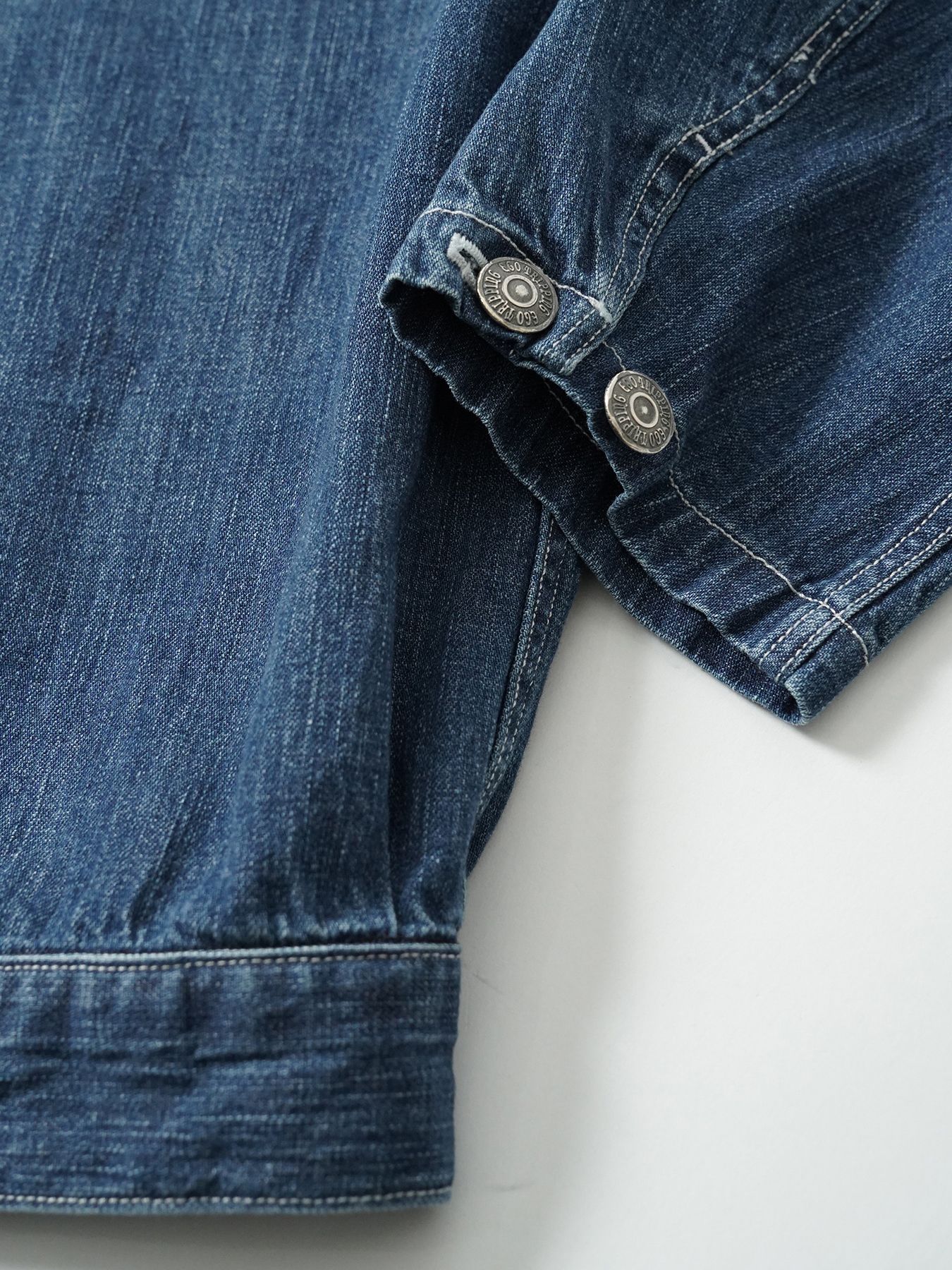 【予約品 5月27日(水) 締切】BOURGERON-DENIMJACKET aged / エイジド加工 ライトオンスデニム シャツジャケット / インディゴ