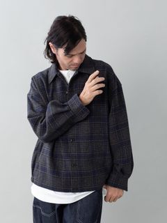 【予約品 5月6日(水) 締切】WOOLCHECK-SPORTJACKET / ヴィンテージシャツジャケット / ネイビー系