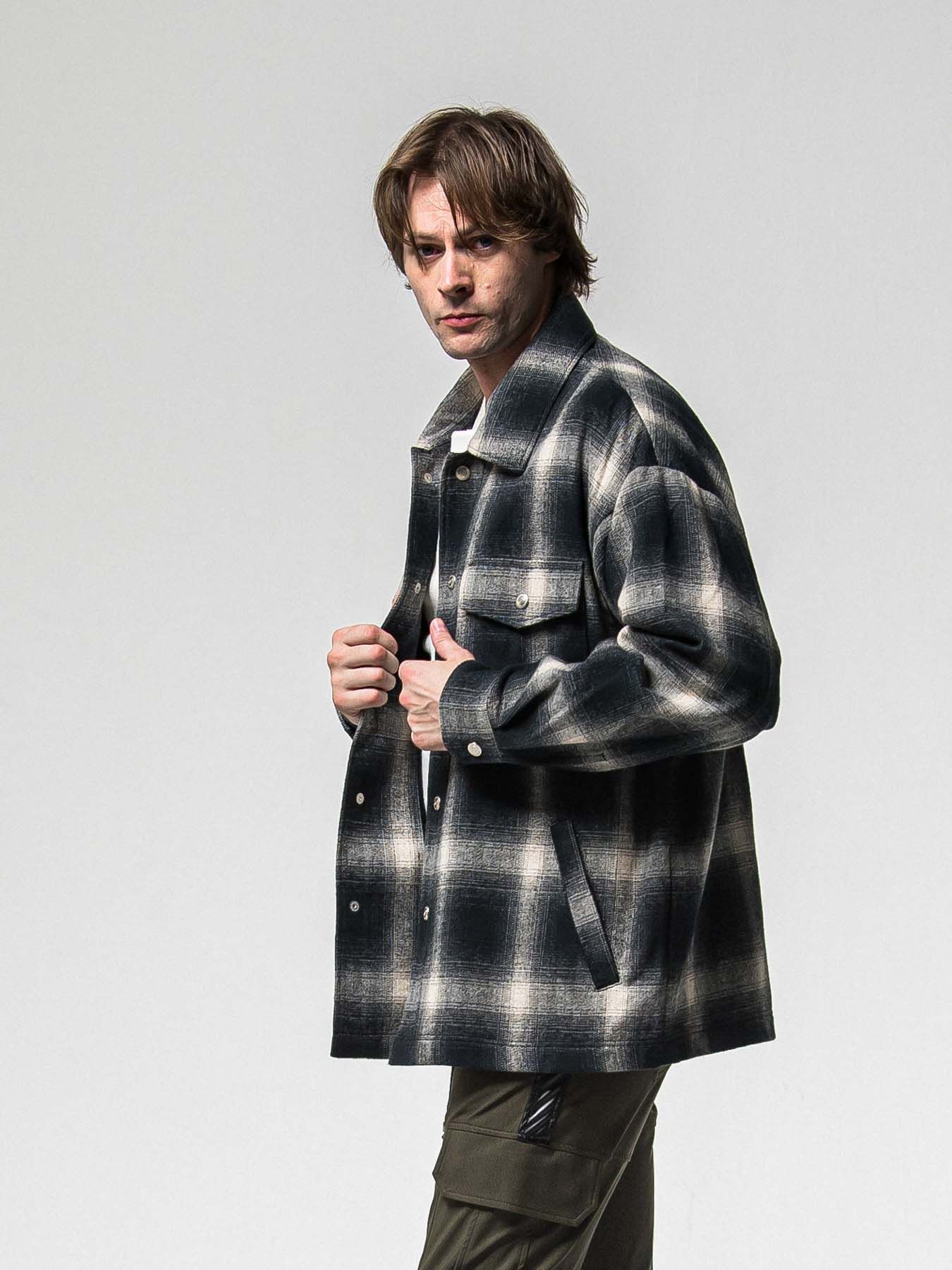 【予約品 8月31日(日) 締切】FLANNEL CHECK JK / フランネルチェック ジャケット / ブラック
