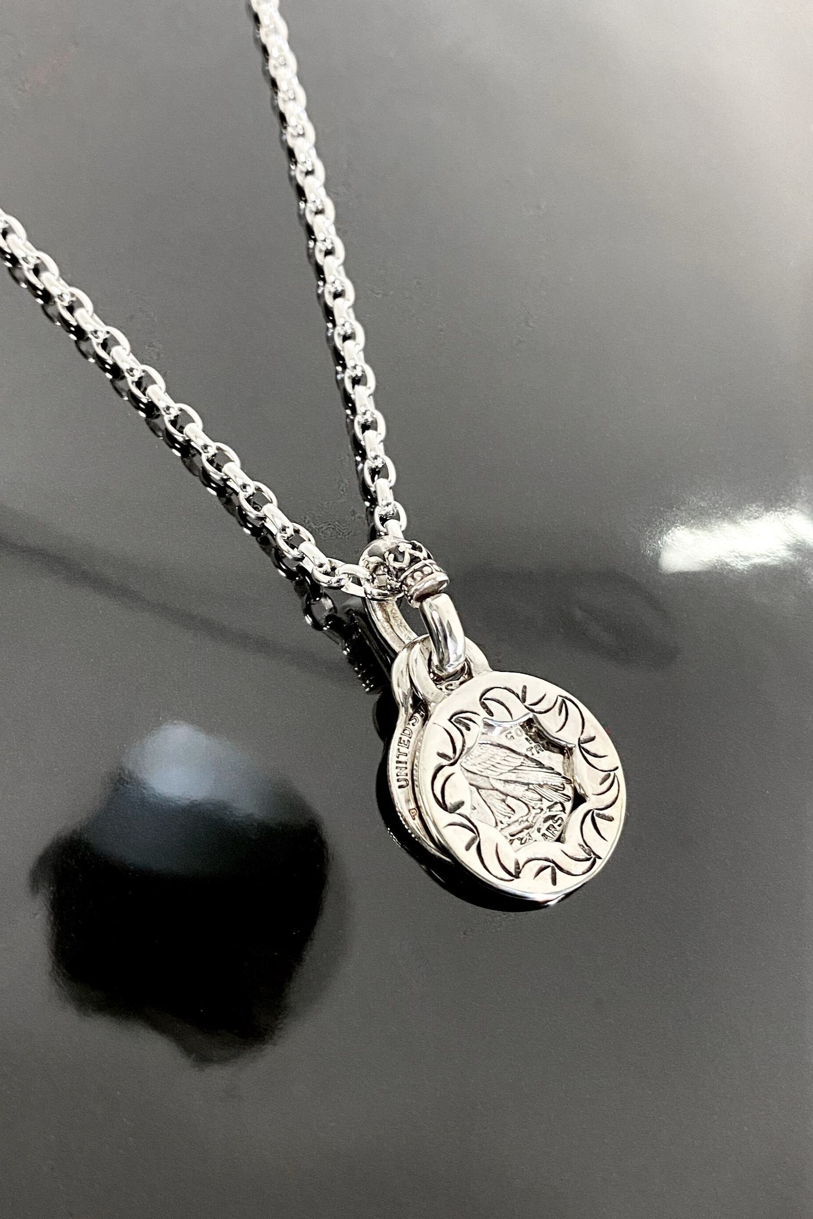 《受注生産》 CUT OUT FLOWER with COIN NECKLACE ネックレス 【GOD SIZE】 注文から2～3週間後入荷予定