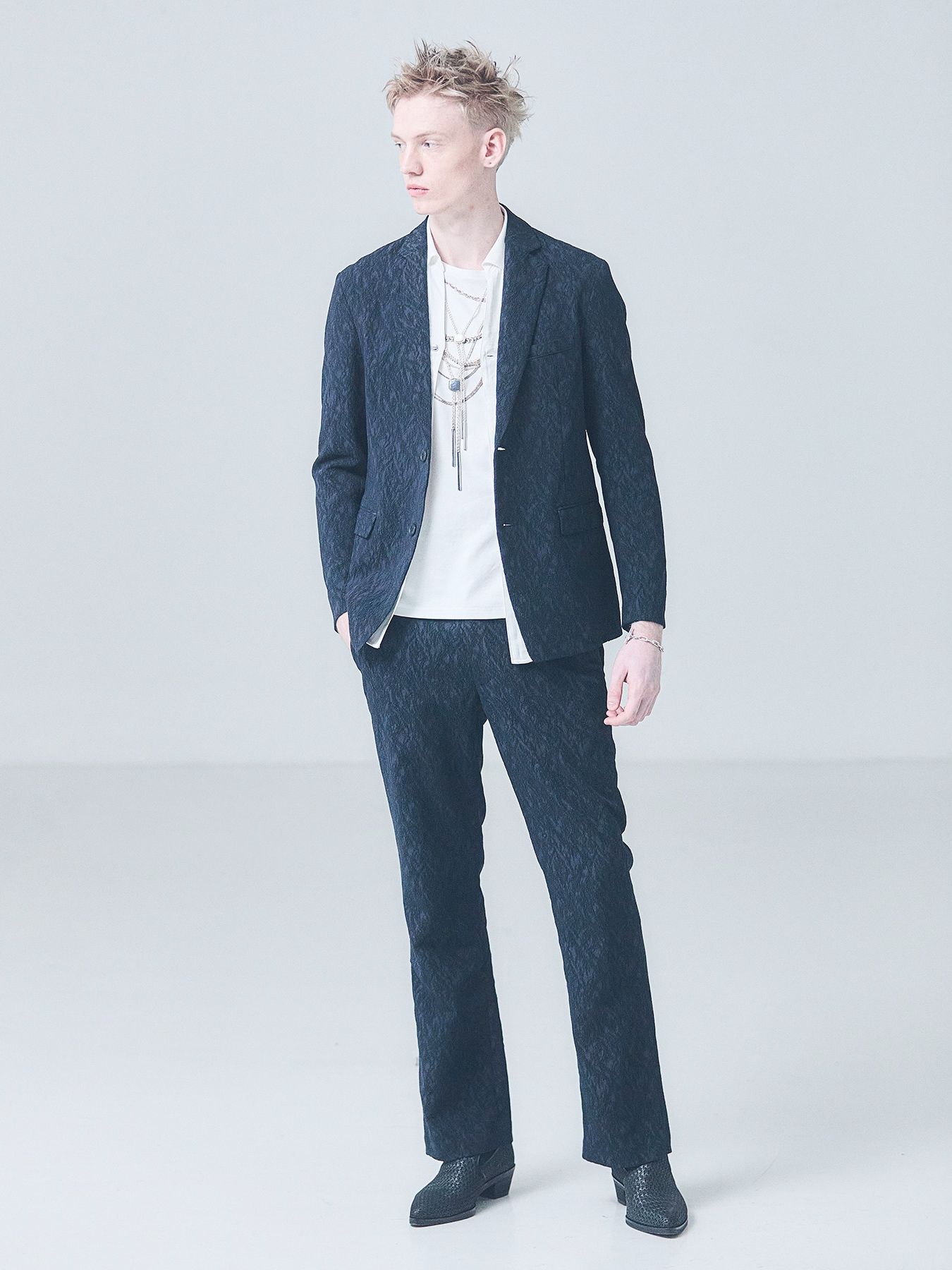 《YArKA × 5351》ネックレス プリント 半袖 Tシャツ / ホワイト【5351 POUR LES HOMMES】