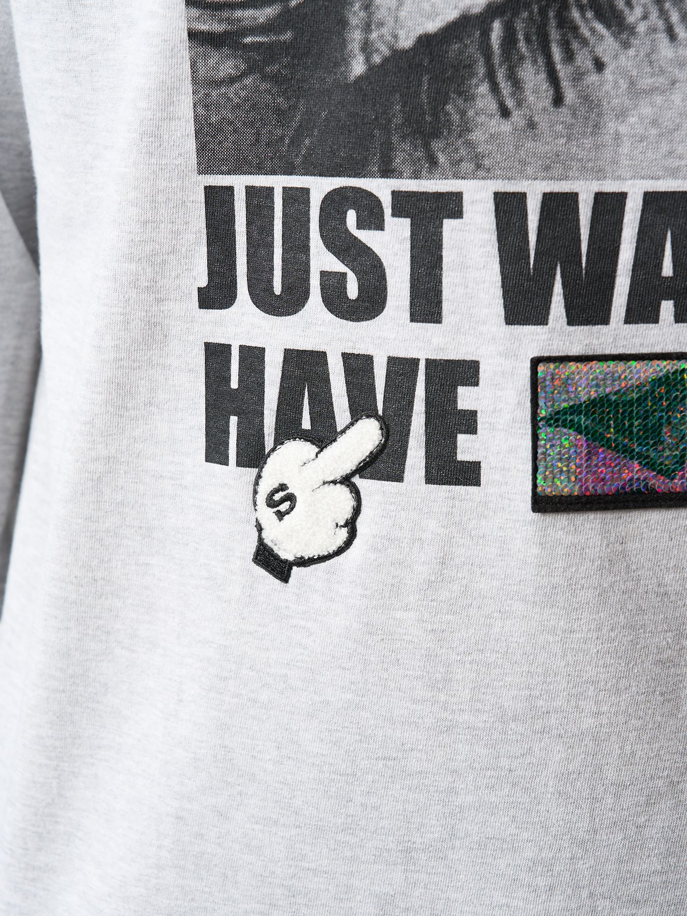 【予約品 5月8日(木) AM10時 締切】 5.6ozコットン天竺JUST WANNA HAVE FUNSシークイン LS Tシャツ / アッシュ