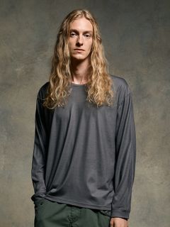 【予約品 9月23日(火) 締切】ex.comfy wool L/S / エクスコンフィーウール ロングスリーブ / スチールグレー