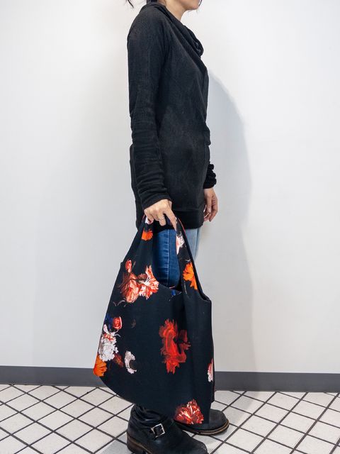 【予約品 4月26日(日) 締切】Shoulder Tote Bag / ショルダートートバッグ / ブラックフローラ
