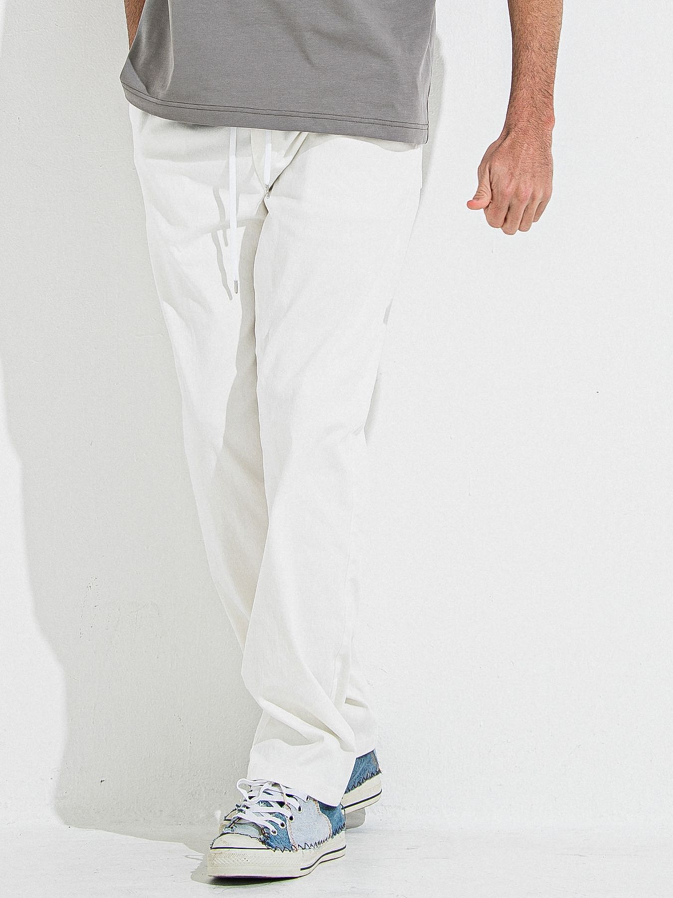 DENIM JERSEY WIDE PT / デニムジャージワイドパンツ / ホワイト