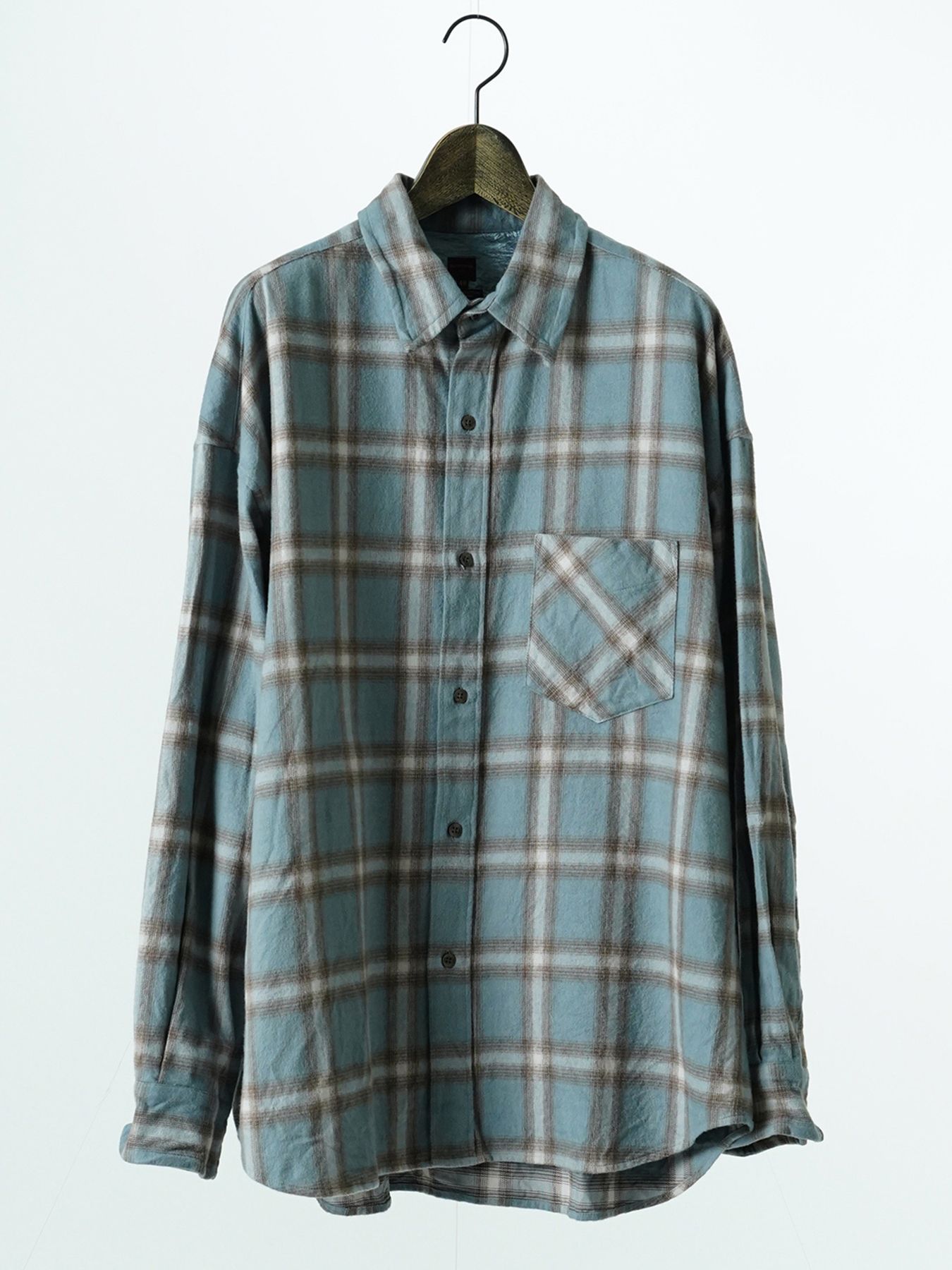 【予約品 7月5日(日) 締切】HAZE FLANNELSHIRTS / フランネルチェックシャツ / サックス