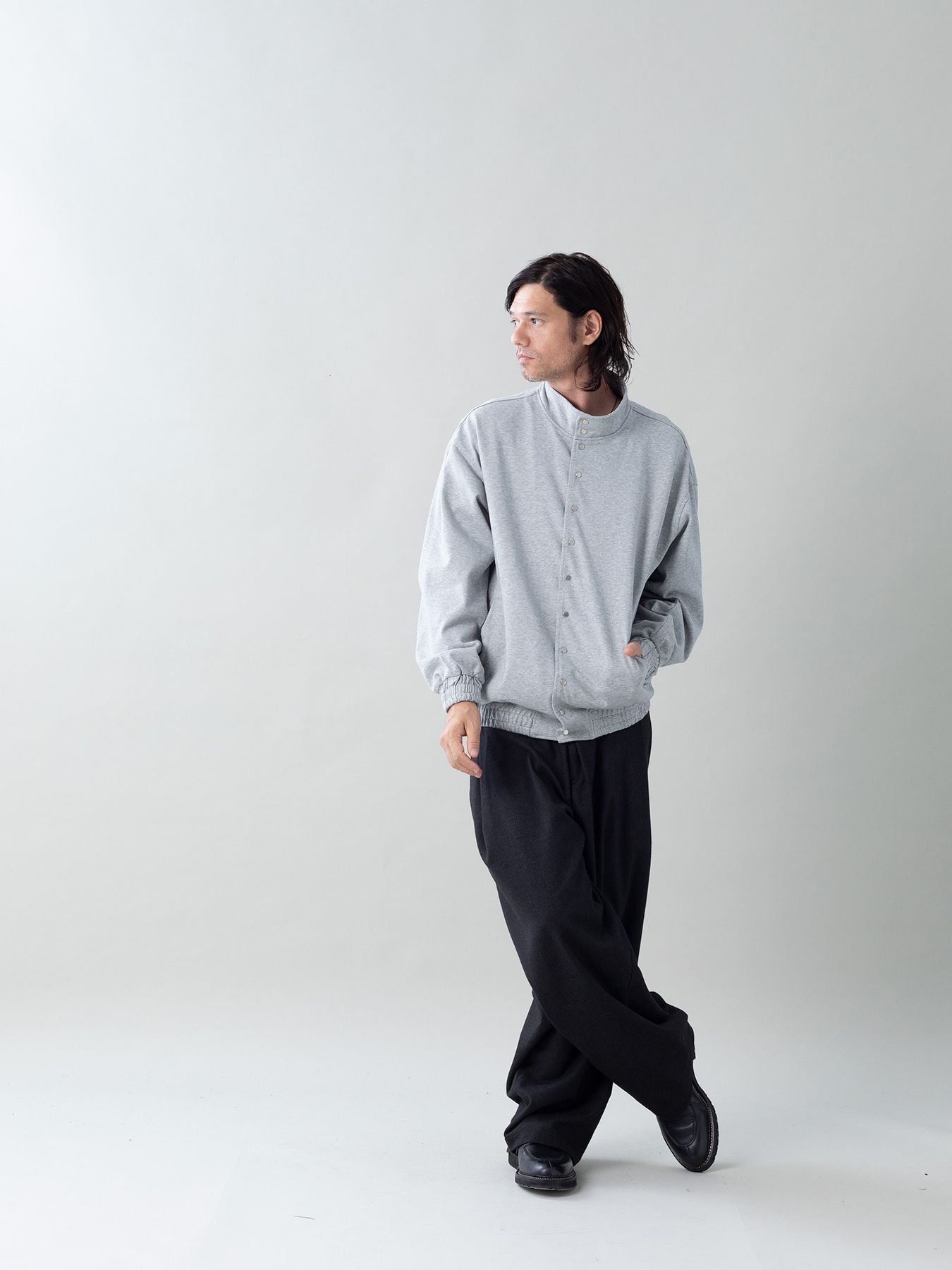 【予約品 5月6日(水) 締切】MOLD-SWEATJACKET / スタンドブルゾン / 杢グレー