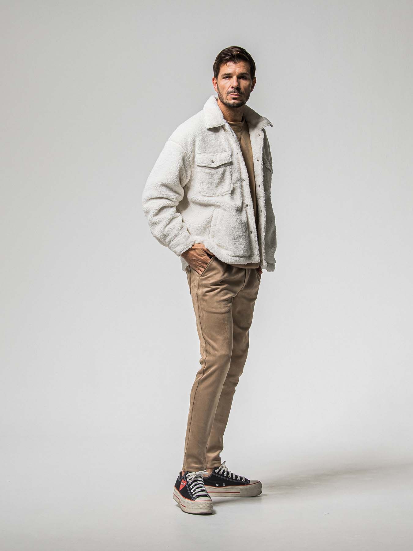 【予約品 8月31日(日) 締切】CHRIS EASY SUEDE TUCK PANTS / クリス イージー スウェードタックパンツ / ブラウン