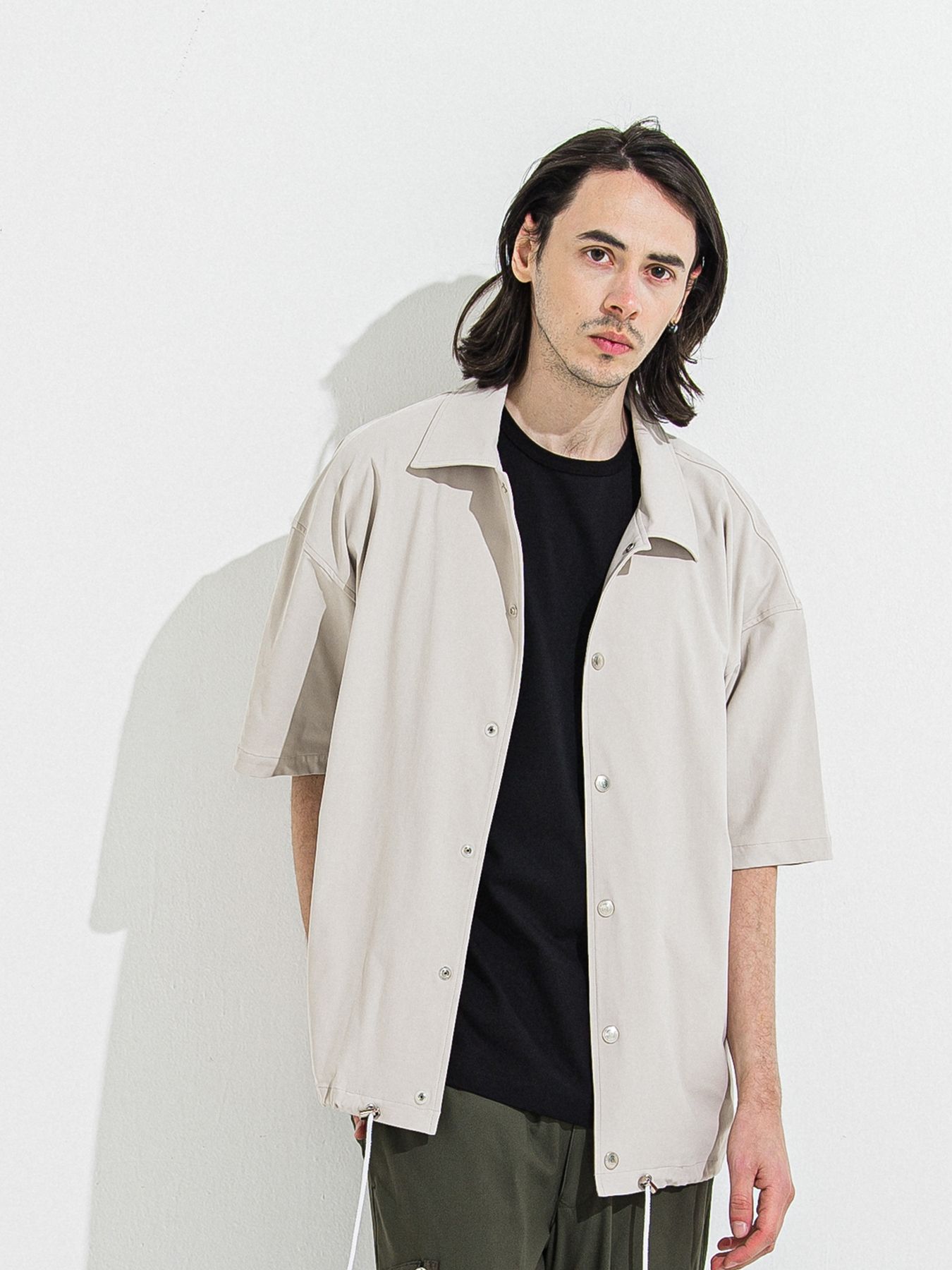 【予約品 】NYLON HALF COACH JACKET / グレージュ
