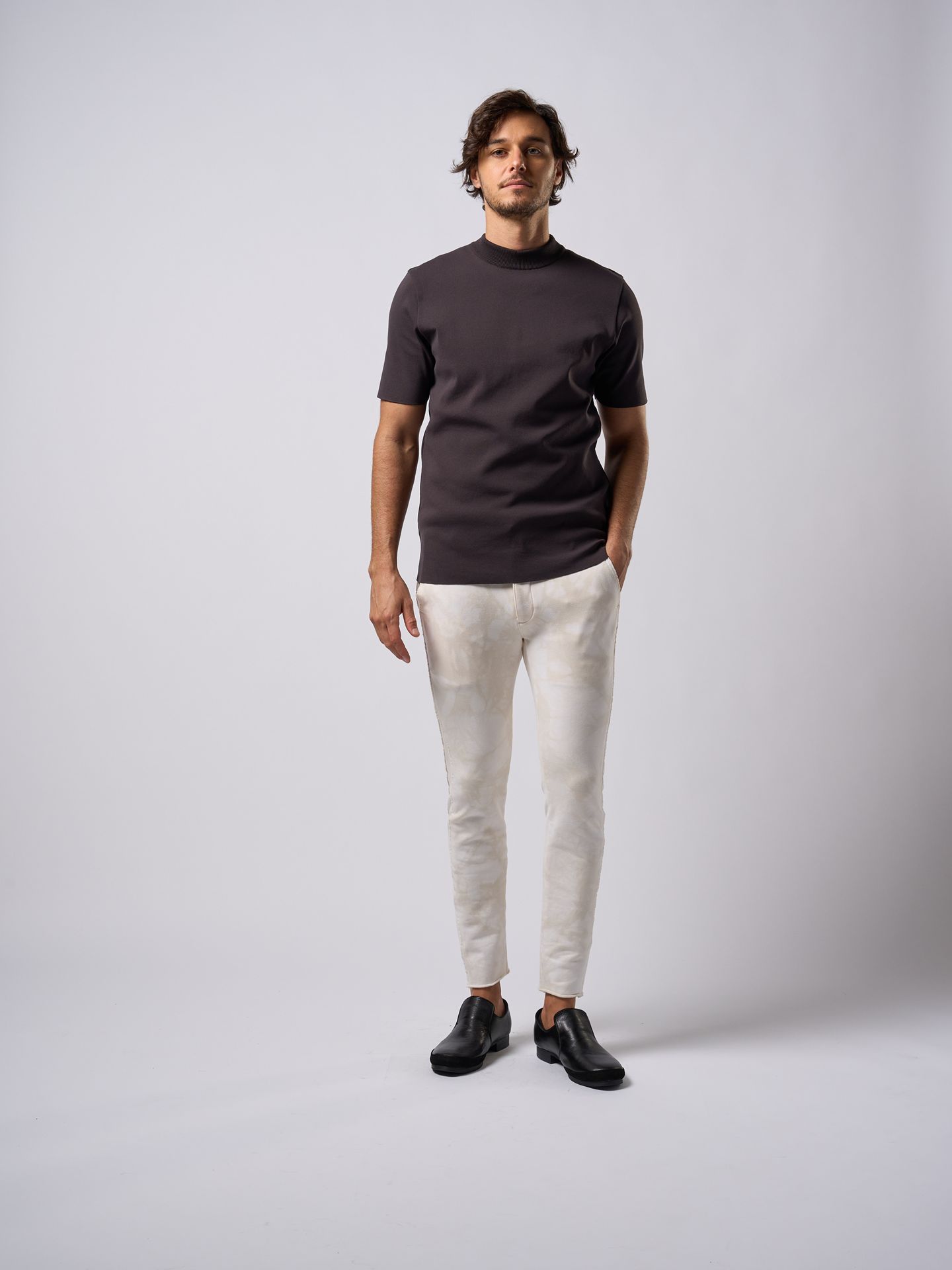 ct surf mock S/S / ニットソー / ダークグレー